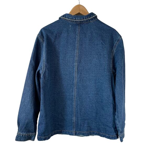 Treasure & Bond Nordstrom New Women's Relaxed Denim Jean Jacket Size Medium Blue - Picture 4 of 10